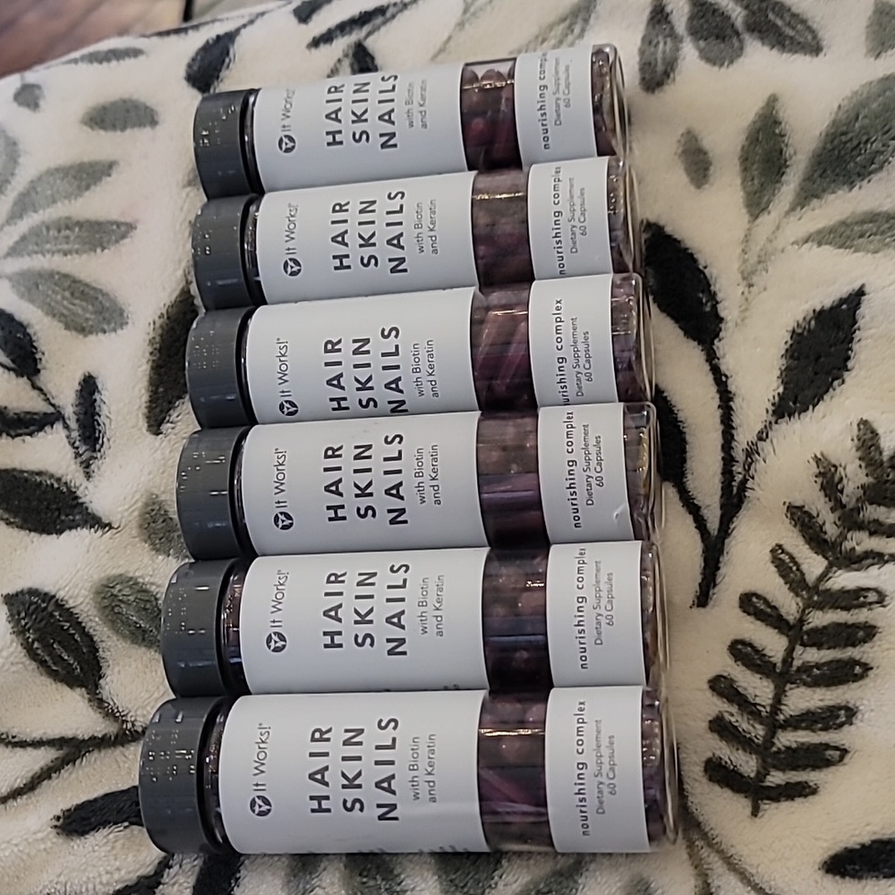 6 unopened bottles of "itworks" hair skin and nail vitamins